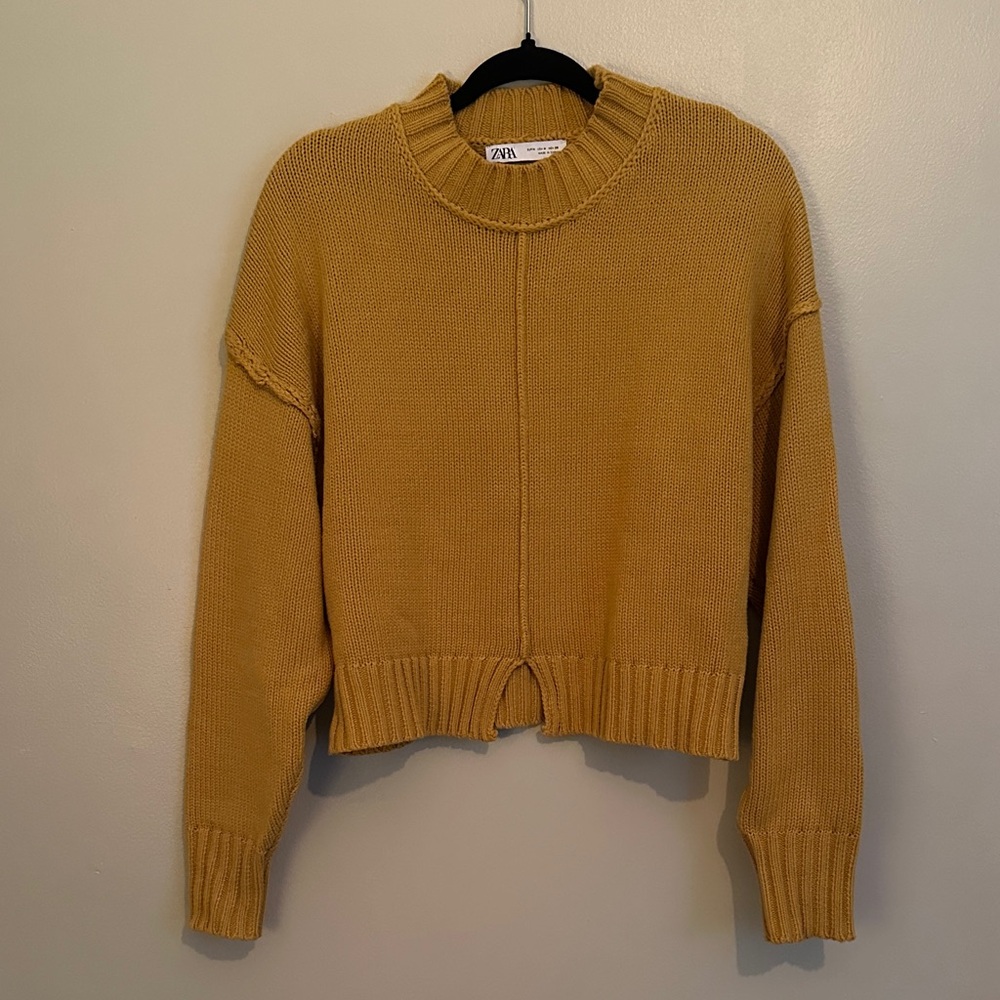 Zara Golden Brown Women's Crew Neck Sweater